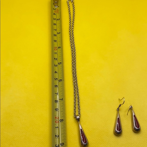 Vintage Sterling silver erring and Necklace - Picture 8 of 9